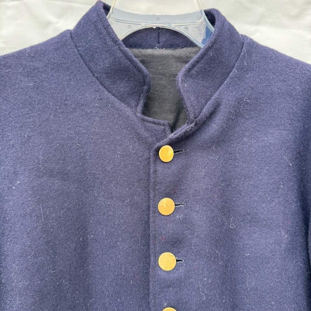Vintage handmade wool button down military style jacket size medium z26 - Picture 4 of 9